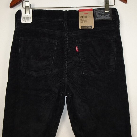 Levi's Corduroy Jeans Women's Size 29x30 Black Shaping Straight Slimming - Picture 5 of 9